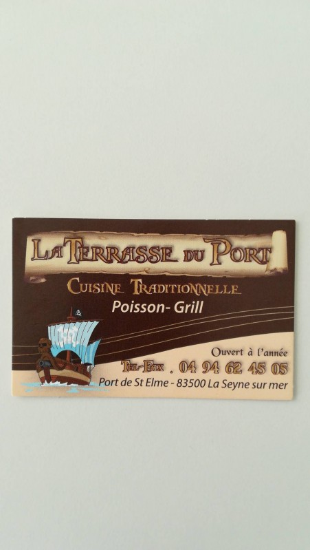 Restaurant de cuisine traditionnelle poisson grill port de Saint-Elme 83500 la Seyne-sur-Mer la terrasse du port